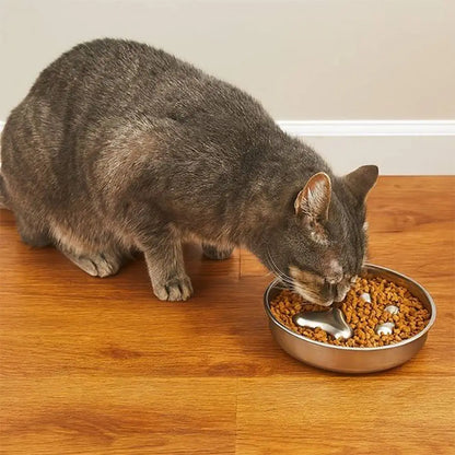 Gamelle anti-glouton pour chat PetSafe en acier, séparateur en forme de vague