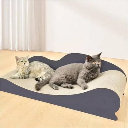 Griffoir pour chat PawComfort avec plateau ovale en sisal beige et bord noir