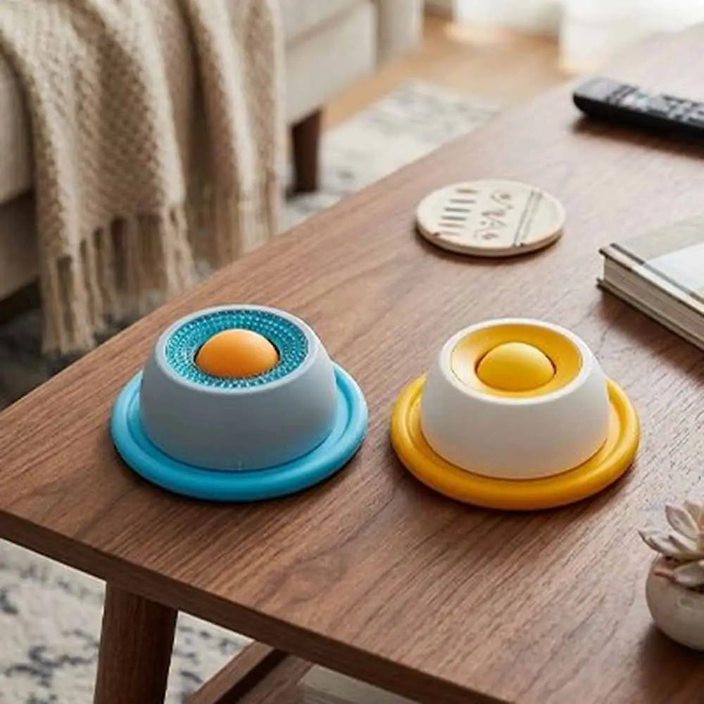 Gamelle anti-glouton Chat CenterPlus, base bleue et jaune, auge blanche