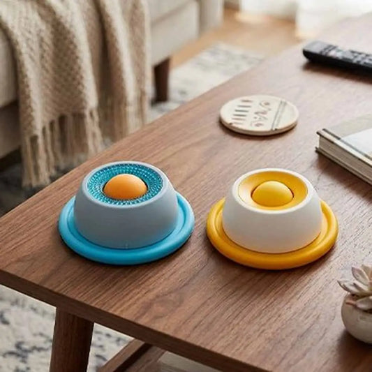Gamelle anti-glouton Chat CenterPlus, base bleue et jaune, auge blanche