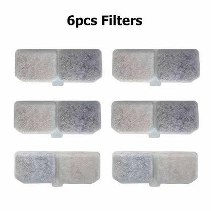 Lot de 6 filtres pour fontaine à eau pour chat, carrés gris.