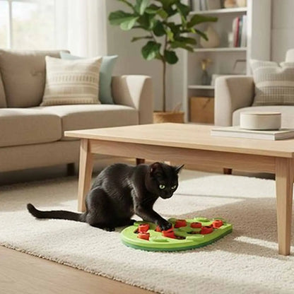 Plateau repas interactif vert, 14 compartiments avec pièces rouges