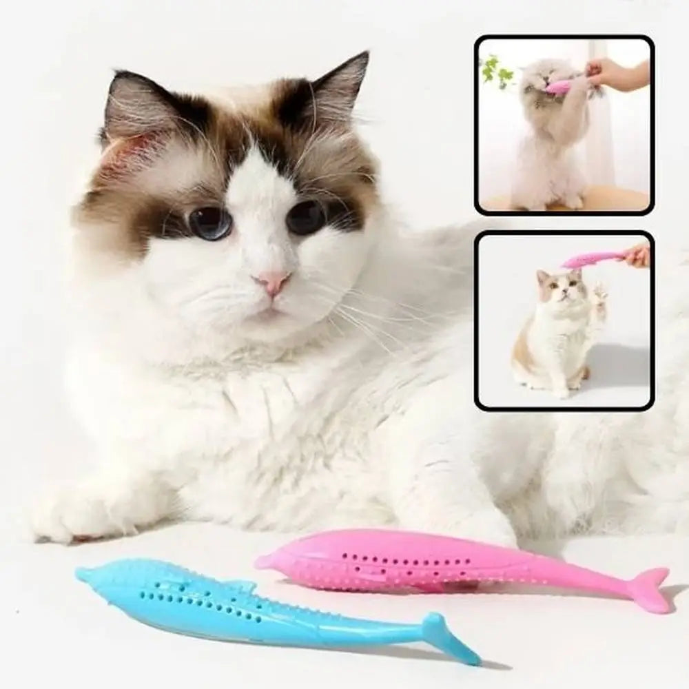 Jouet pour chat Instinct+ : poisson rose et bleu, jouet en forme de poisson
