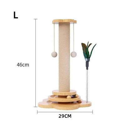 Tour de griffoir pour chat, taille L : 46 cm de haut, base 29 cm, poteau en sisal
