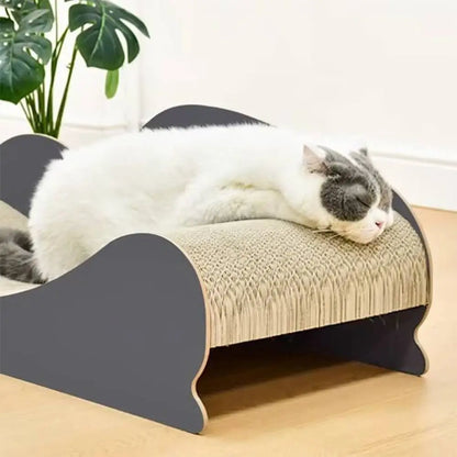 Griffoir pour chat PawComfort : plateau beige en sisal texturé et bord noir