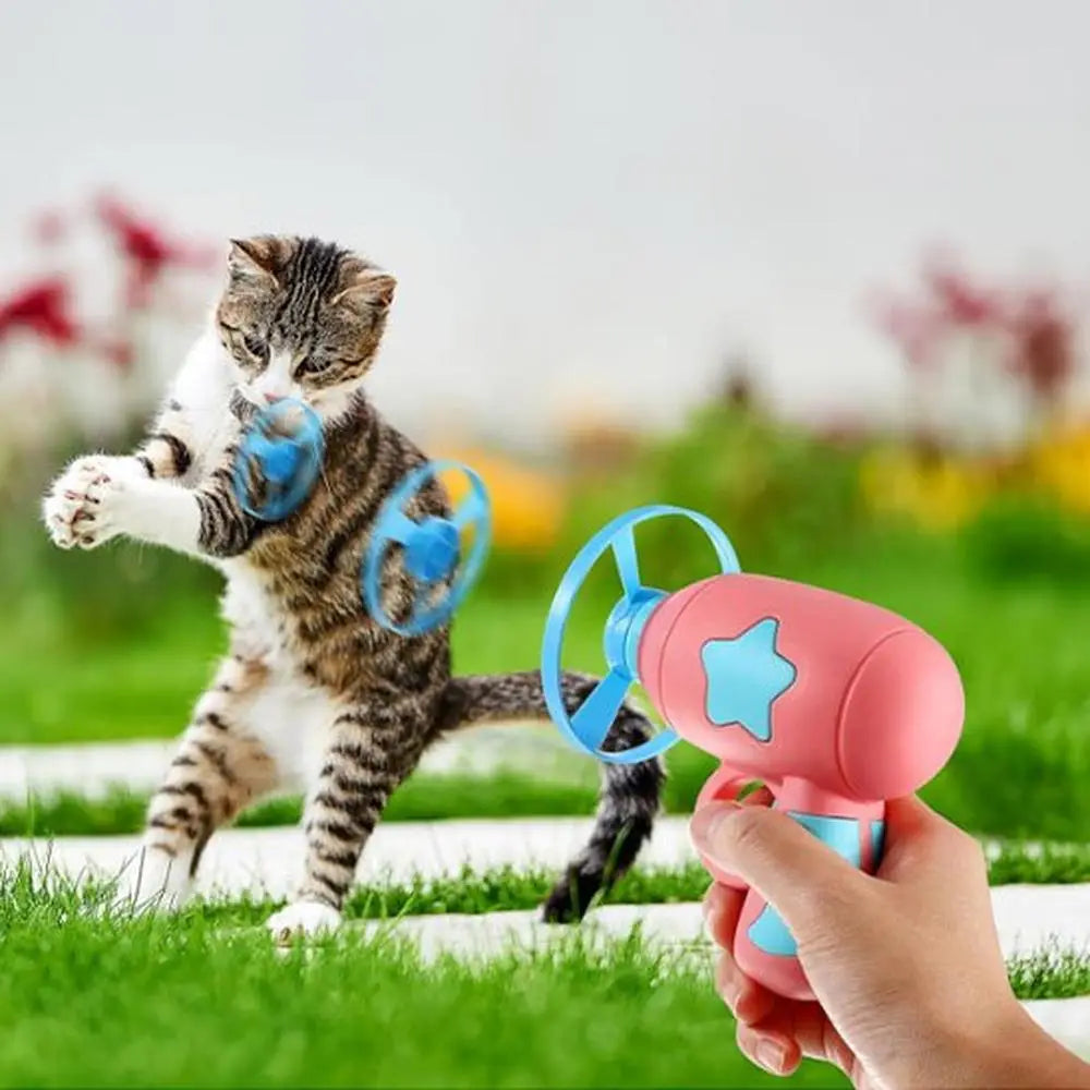 Lance-bulles d’été pour chat rose, embout étoile et roues bleues