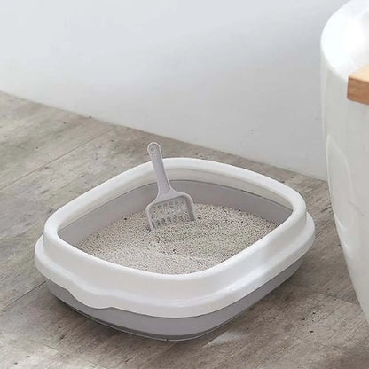 Bac à litière pour chat CleanComfort gris clair, pelle et litière