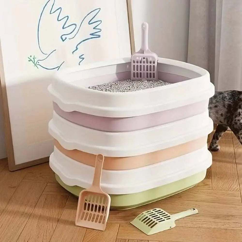 Bac à litière pour chat CleanComfort blanc, pelle et tamis assortis