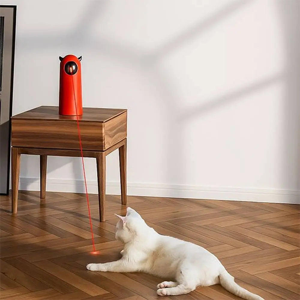 Jouet interactif pour chat PetPlay rouge, projecteur laser au sol