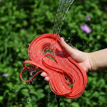 Laisse pour chat PVC imperméable rouge, sangle enroulée avec anneau et mousqueton
