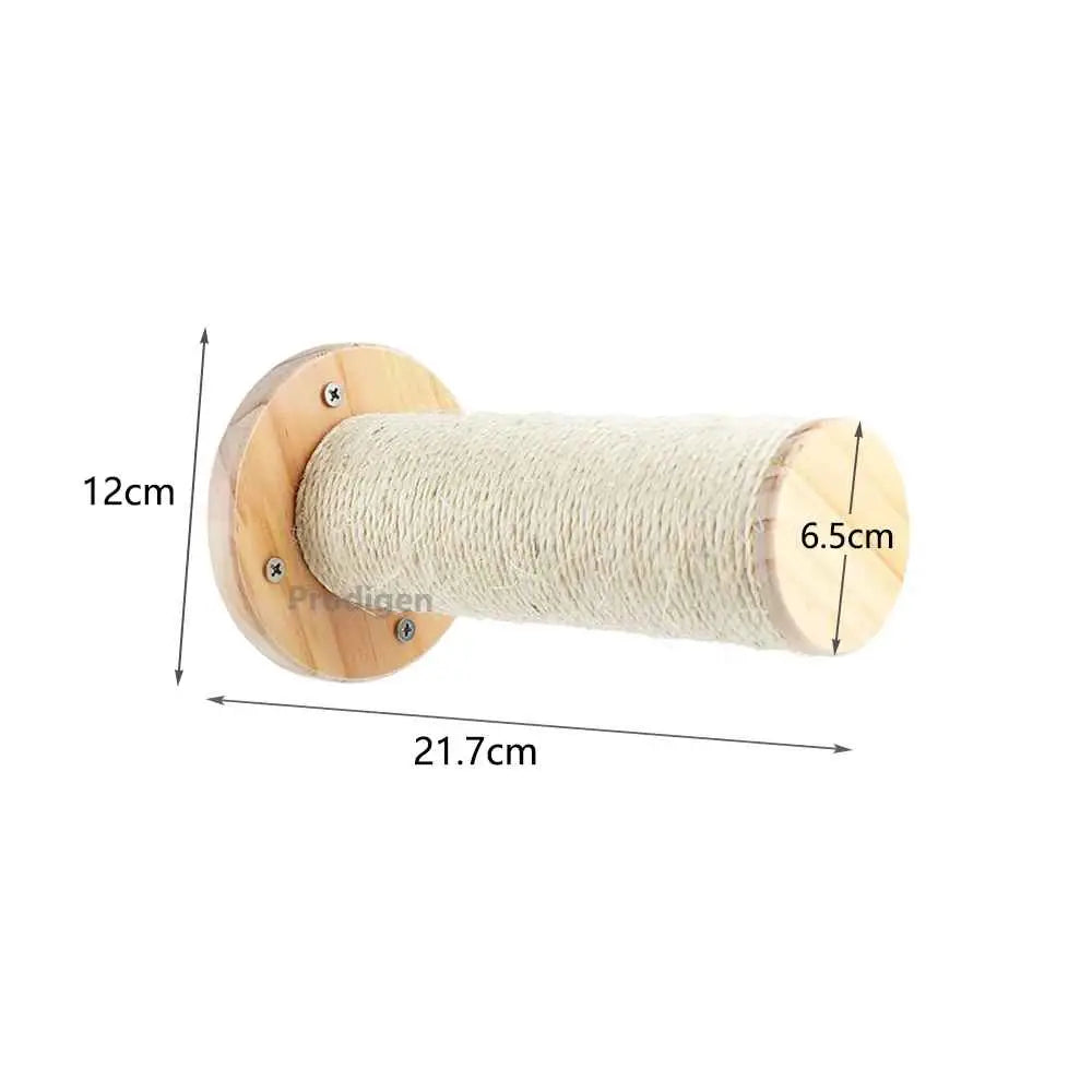 Griffoir cylindrique en sisal avec support en bois, longueur 21,7 cm