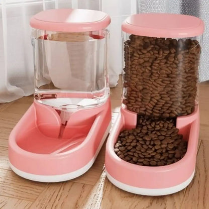 Distributeur de croquettes pour chat SmartFeed rose, réservoir transparent et bol d’alimentation
