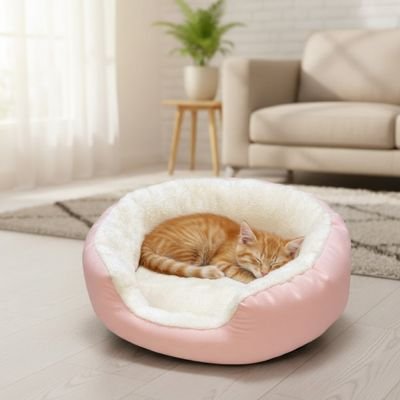 Panier pour chat rose