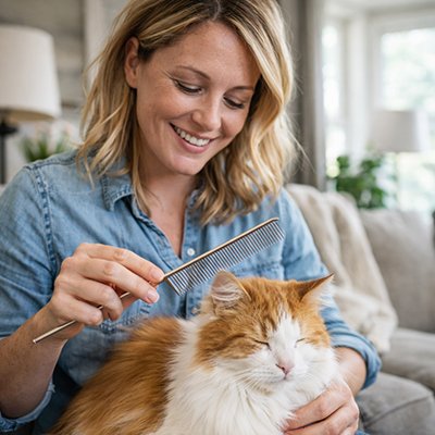 Peigne pour chat à dents métalliques fines, brossage du pelage du chat.