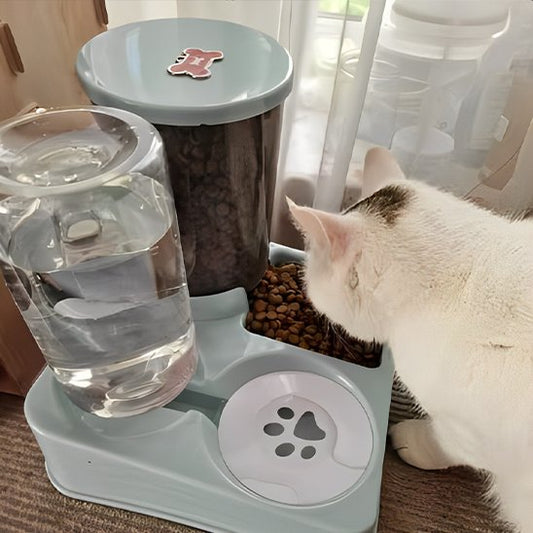 Distributeur de croquettes pour chat | AutoFeeder duo bleu clair