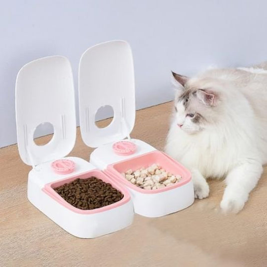Distributeur automatique de croquettes pour chat | PetFeeder rose