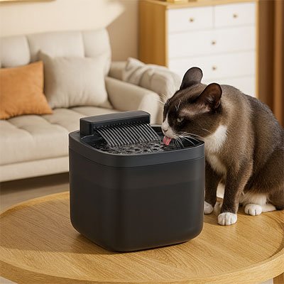 Fontaine eau chat | Hydro-Vital noire